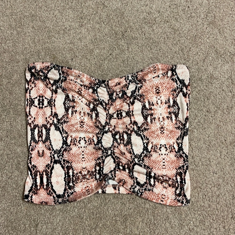 Pink snake skin tube top